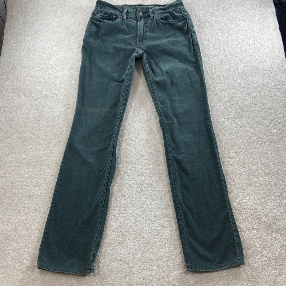 Polo Ralph Lauren Corduroy Pants Mens 32x34 Green Straight Authentic Dungarees